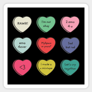 Emo Conversation Hearts Sticker